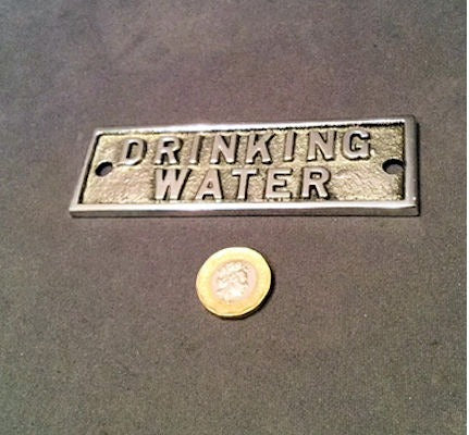 Drinking Water Aluminium Plaque — Aluminium