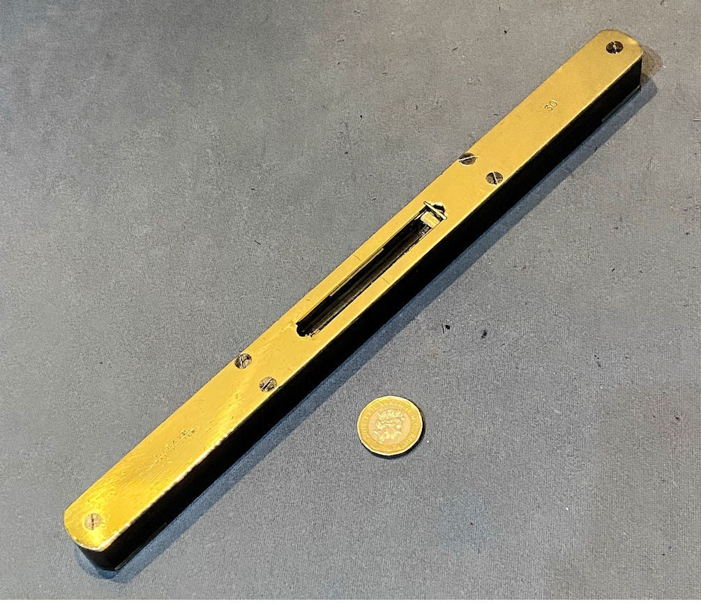 Ebony & Brass Spirit Level — Brass, late 19th century