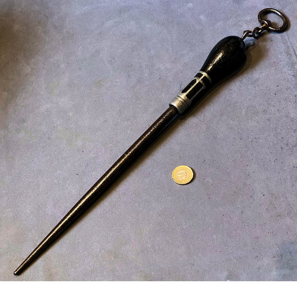 Ebony & Pewter Mounted Butchers Steel — Pewter, late 19th century