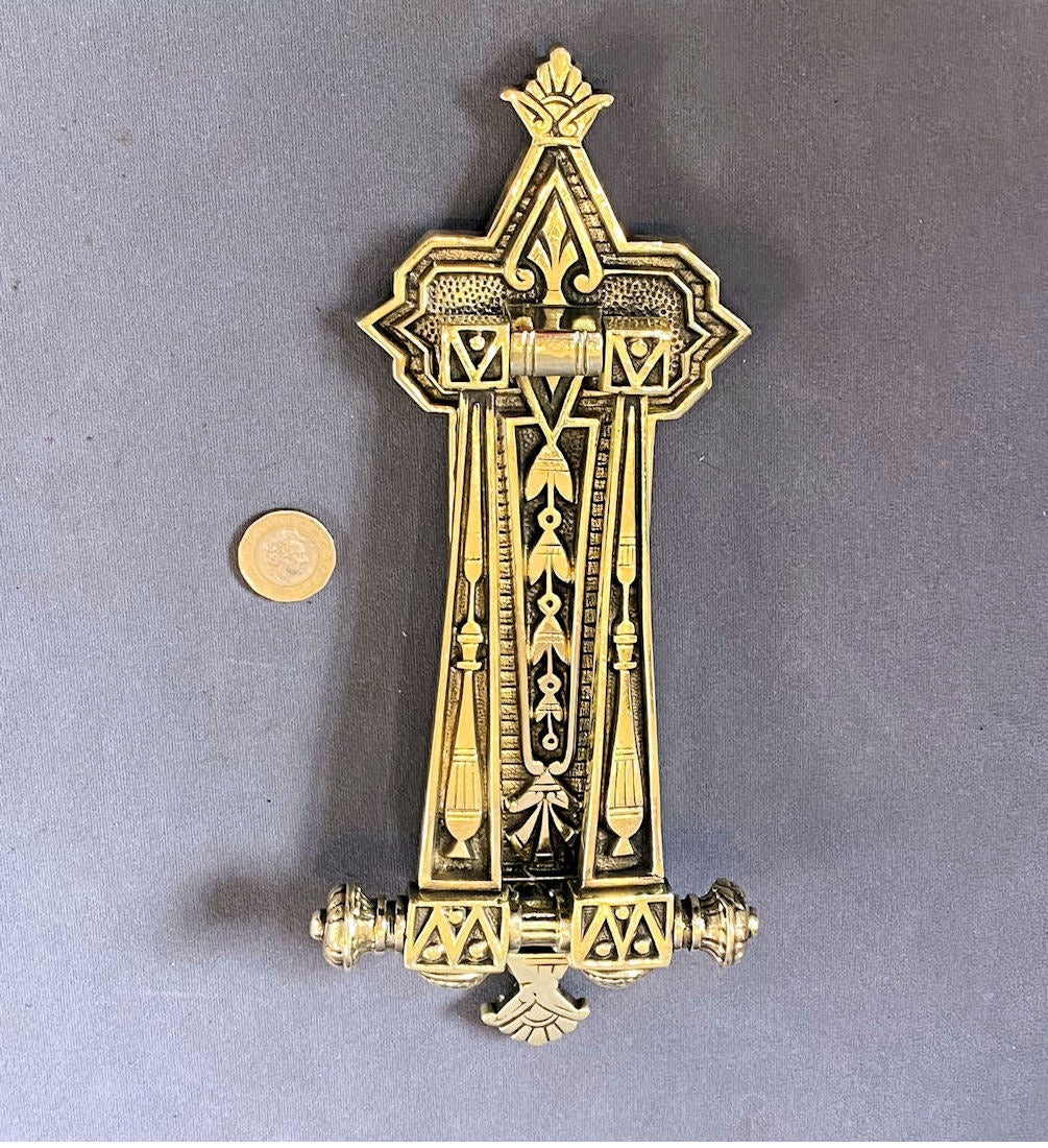 Egyptian Revival Brass Door Knocker — Brass, circa 1920