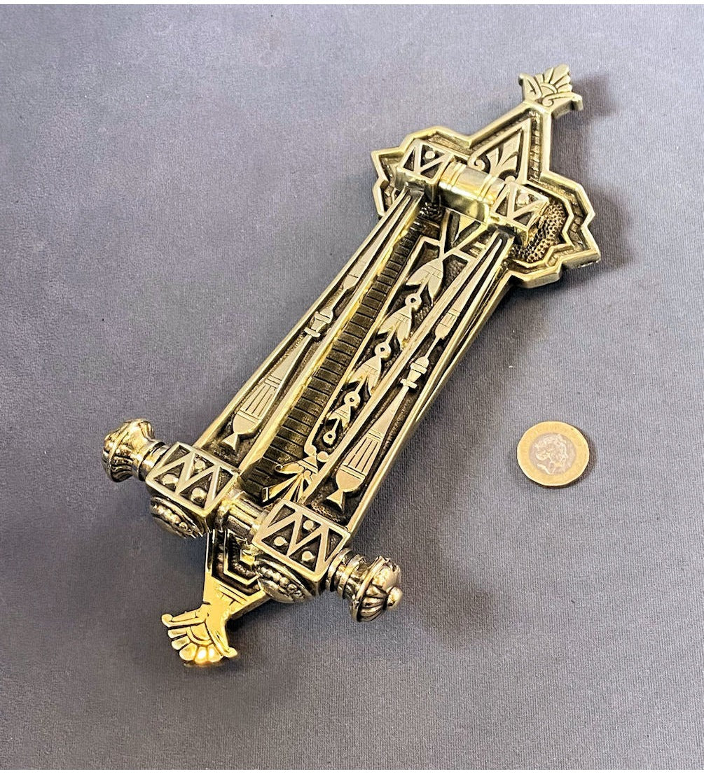 Egyptian Revival Brass Door Knocker — view 2