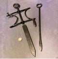 Elwell Two Piece Garden Line Stake — Iron, 1920's