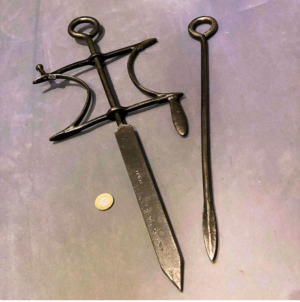 Elwell Two Piece Garden Line Stake — Iron, 1920's