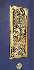 Embossed Brass Fingerplates, 4 small available — Brass, 1920's