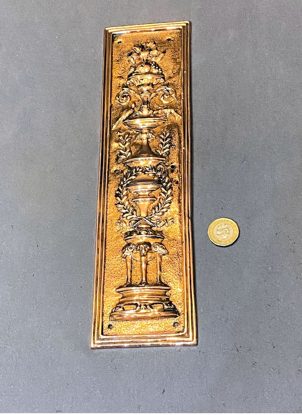 Embossed Copper Fingerplate — Copper, late 19th century
