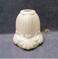 Embossed White Glass Electric Lamp Shade — Glass, 1920's