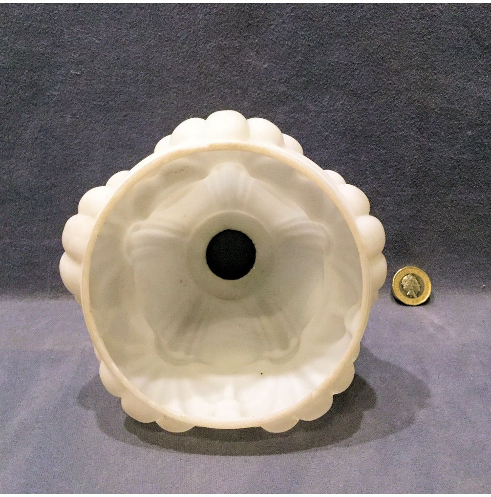 Embossed White Glass Electric Lamp Shade — view 2