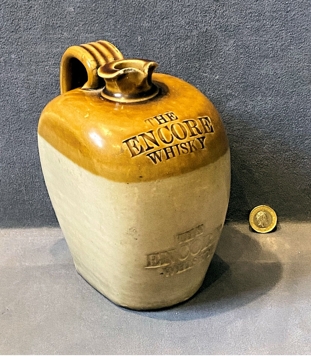 Encore Stoneware Whisky Jug — Stoneware, late 19th century