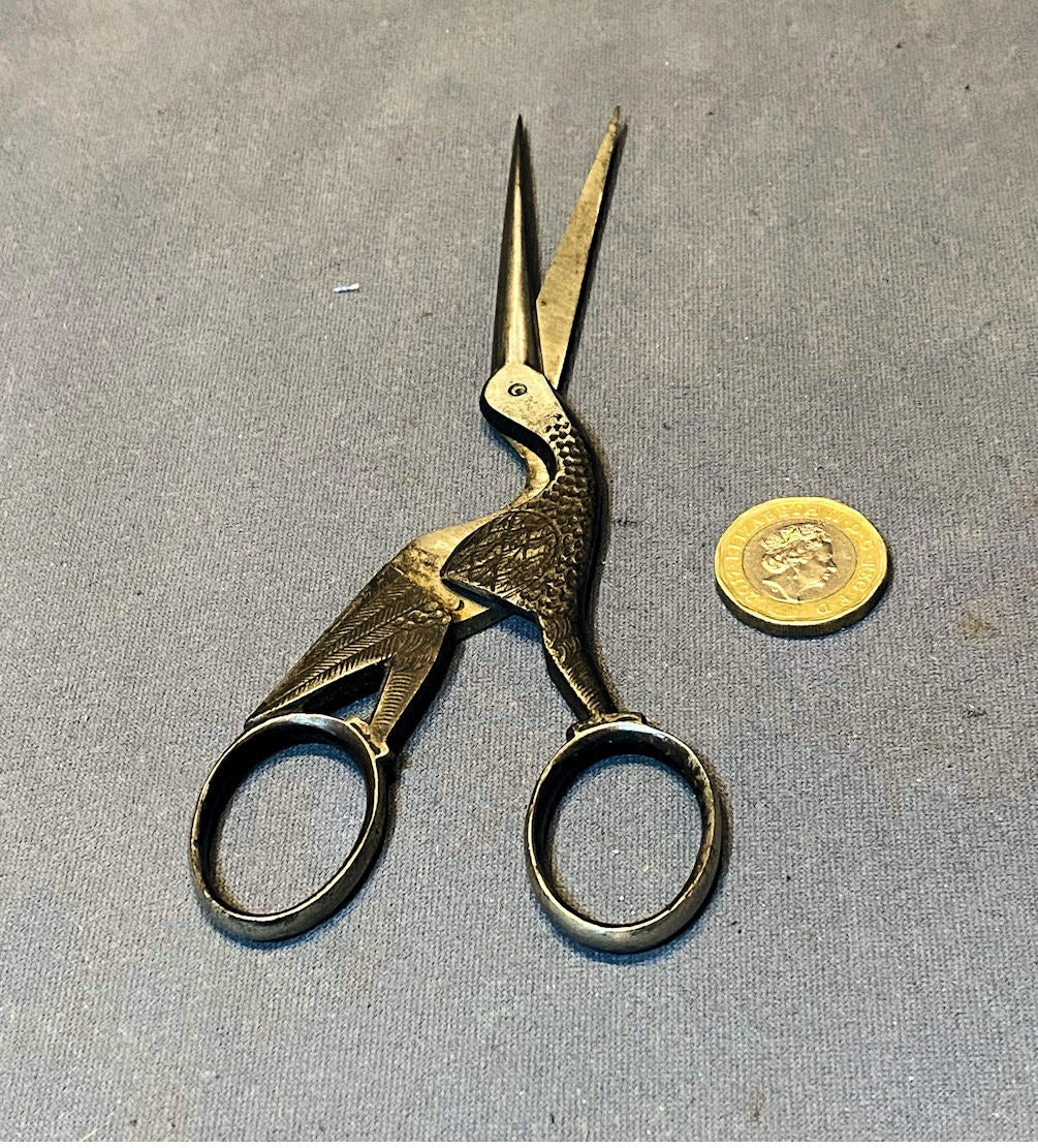 Engraved Steel Scissors — Steel, late 19th century