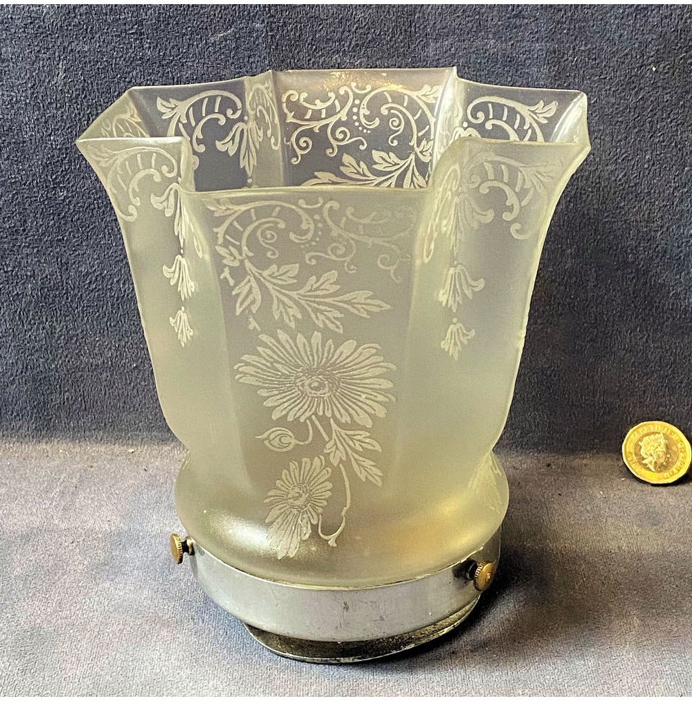 Etched Frosted Glass Lamp Shade — view 3
