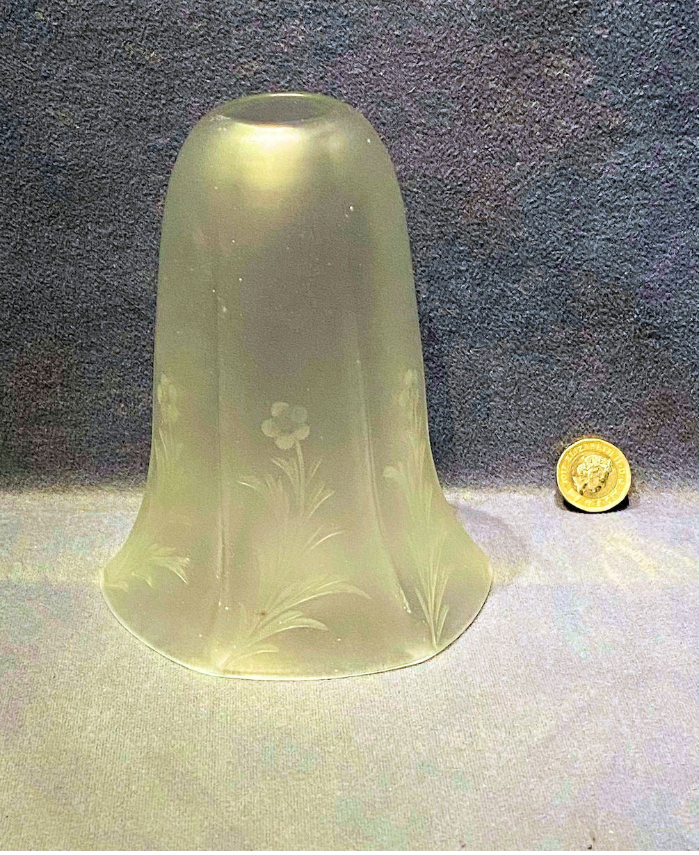 Etched Glass Lamp Shade — Glass, 1920's