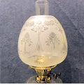 Etched Glass Oil Lamp Shade — Glass, late 19th century