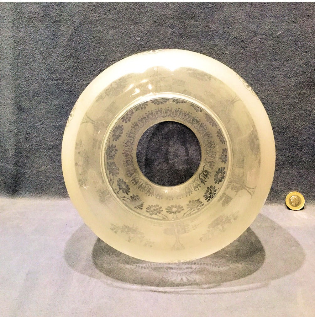 Etched Glass Oil Lamp Shade — view 3