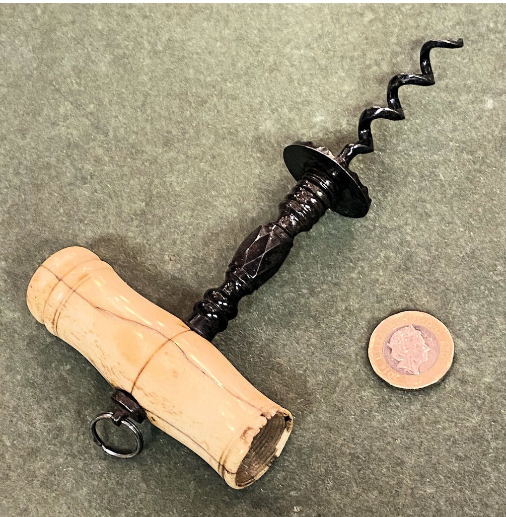 Faceted Steel & Bone Corkscrew — view 2