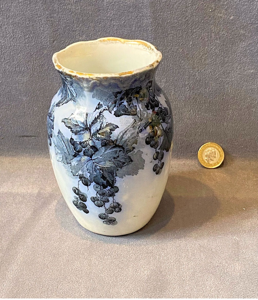 Flow Blue Tooth Brush Jar — Ceramic, late 19th century