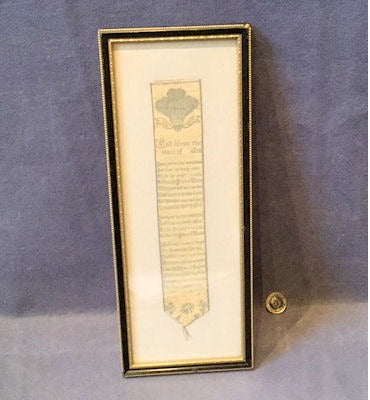 Framed Silk Bookmark — late 19th century