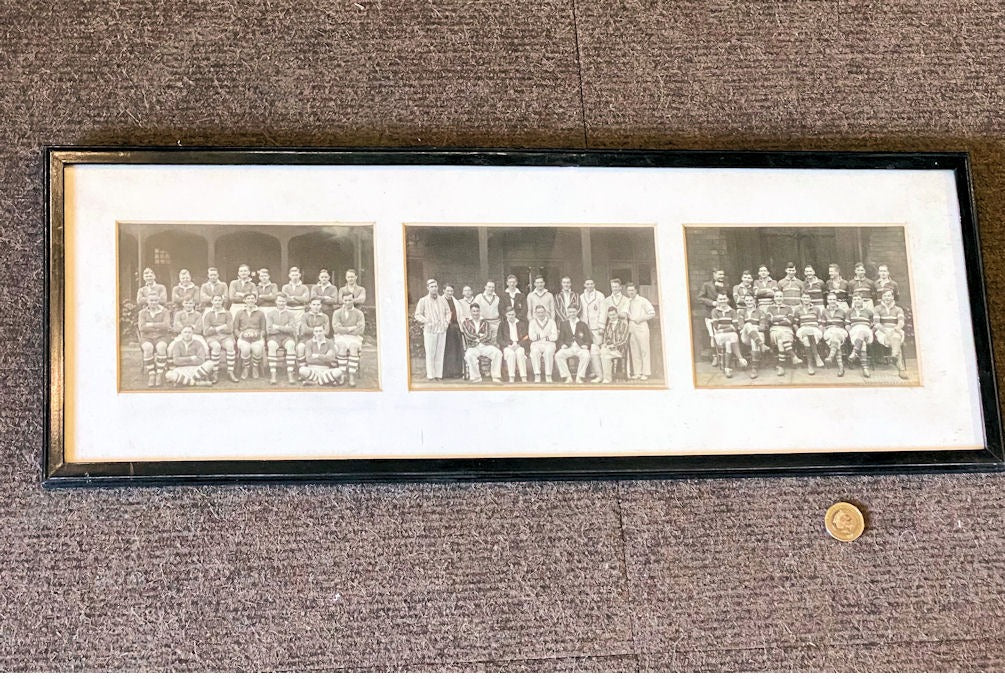 Framed Sporting Photograph — Wood, 1930's