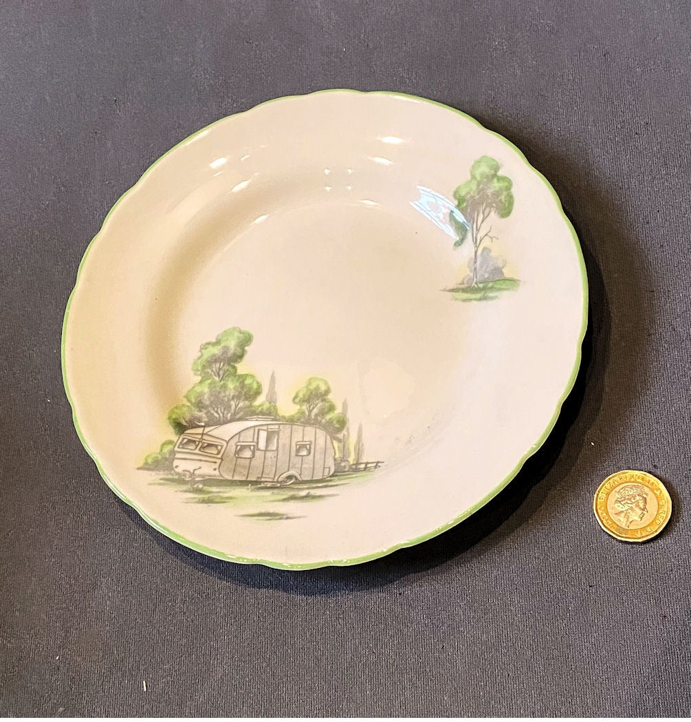 Freeman's Caravans Tea Plate — Ceramic, 1930's