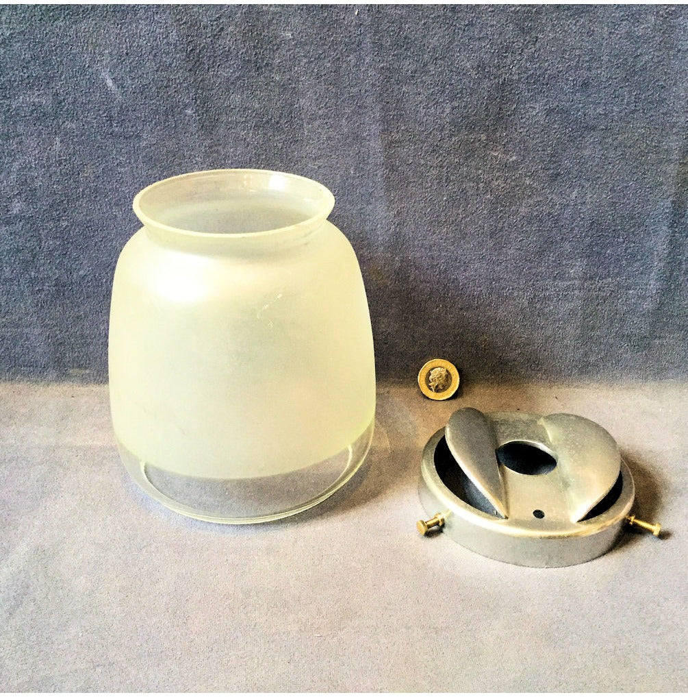Frosted and Clear Glass Lamp Shade — view 2