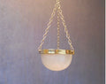 Frosted Glass Bowl Electric Light Fitting — Glass, 1920's