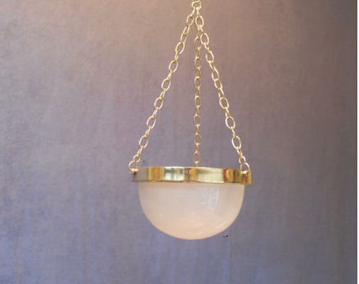 Frosted Glass Bowl Electric Light Fitting — Glass, 1920's