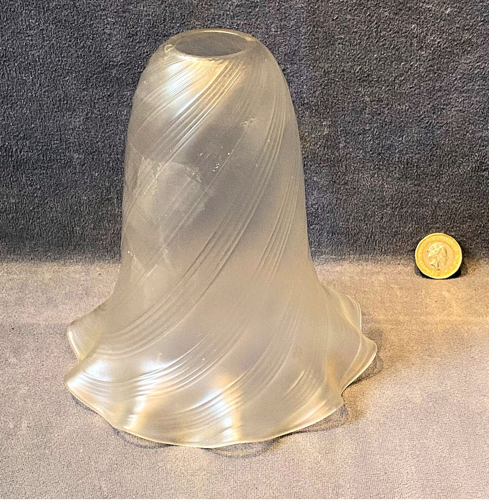 Frosted Glass Electric Lamp Shade — Glass, 1920's