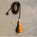 Fruitwood Pendant Electric Bell Push — Wood, 1920's