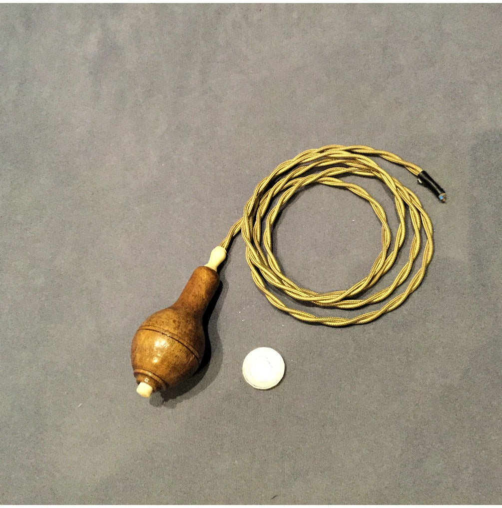 Fruitwood Pendant Electric Bell Push — view 2