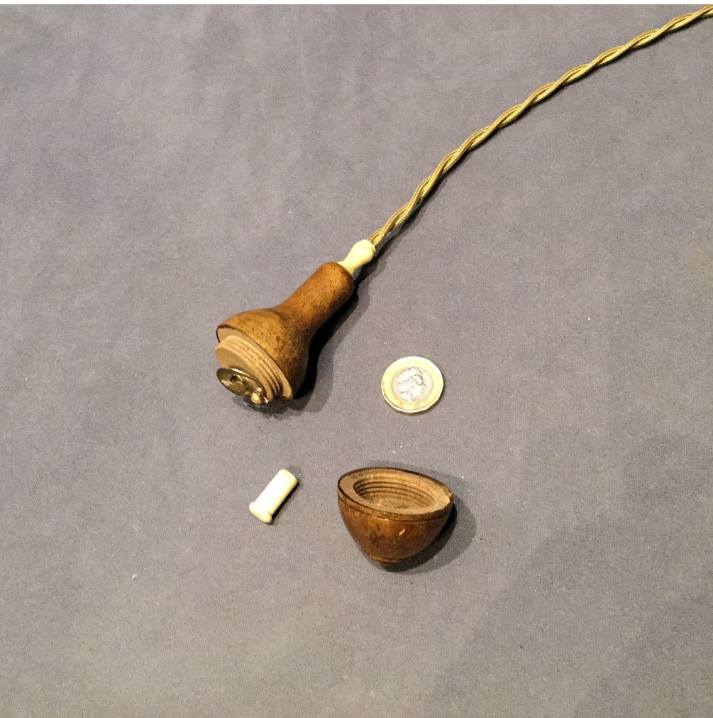 Fruitwood Pendant Electric Bell Push — view 3