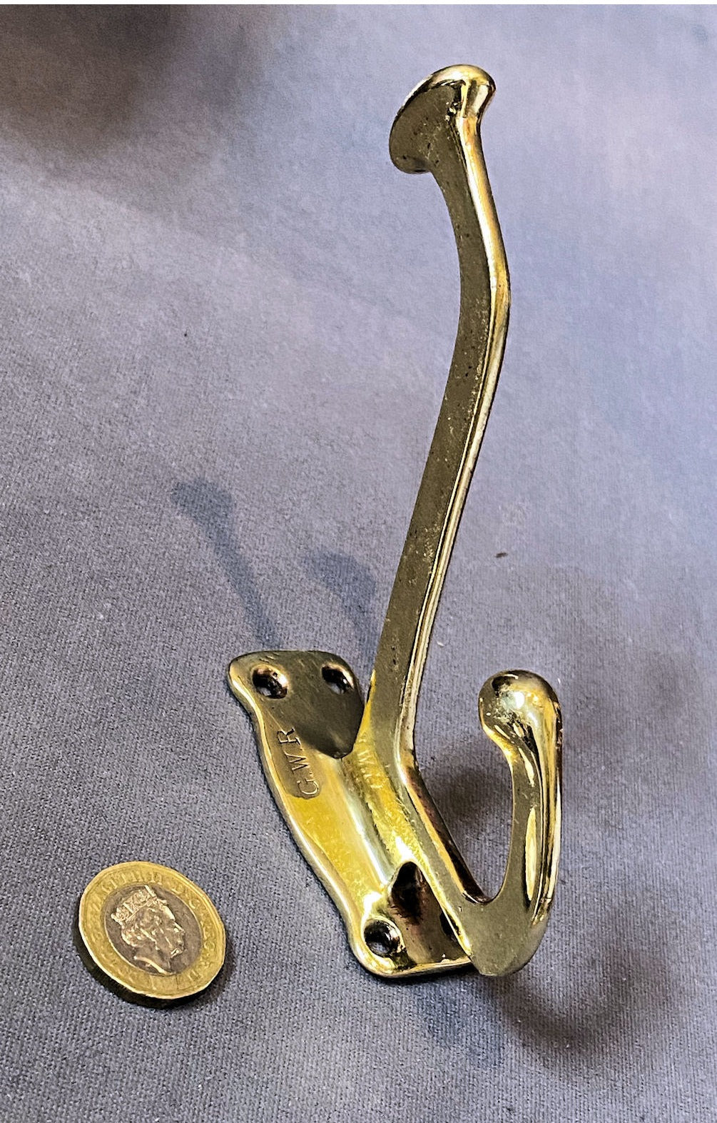 G.W.R Brass Hat & Coat Hook — view 2