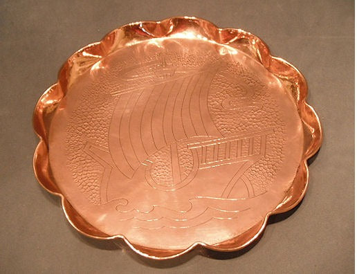 Galleon Copper Tray — Copper, 1930's