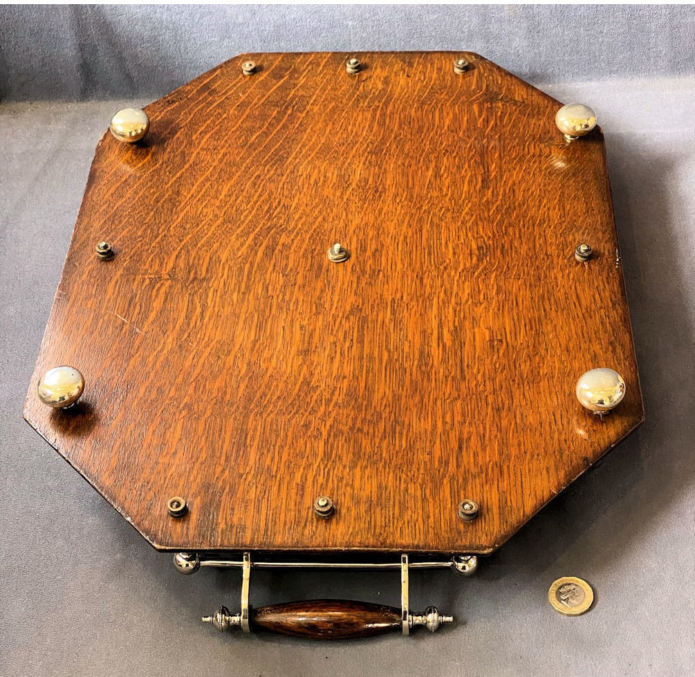 Galleried Oak Drinks Tray — view 5