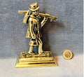 Gamekeeper / Fisherman Brass Mantel Ornament — Brass, late 19th century