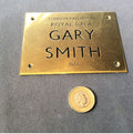 Gary Smith Brass Dressing Room Plaque — Brass, 1977