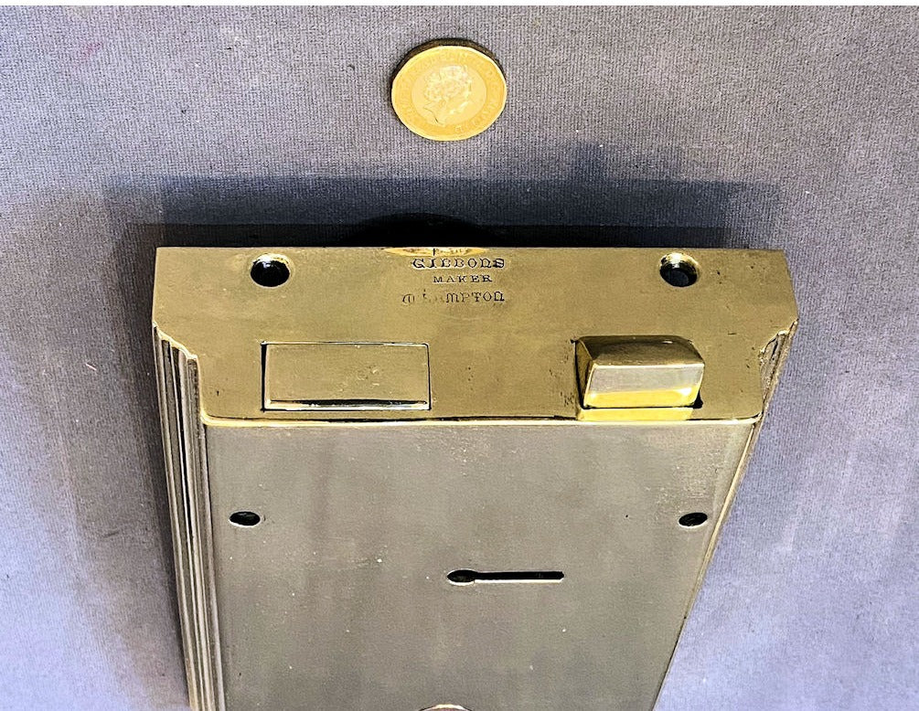 Gibbons Brass Rim Lock — view 3