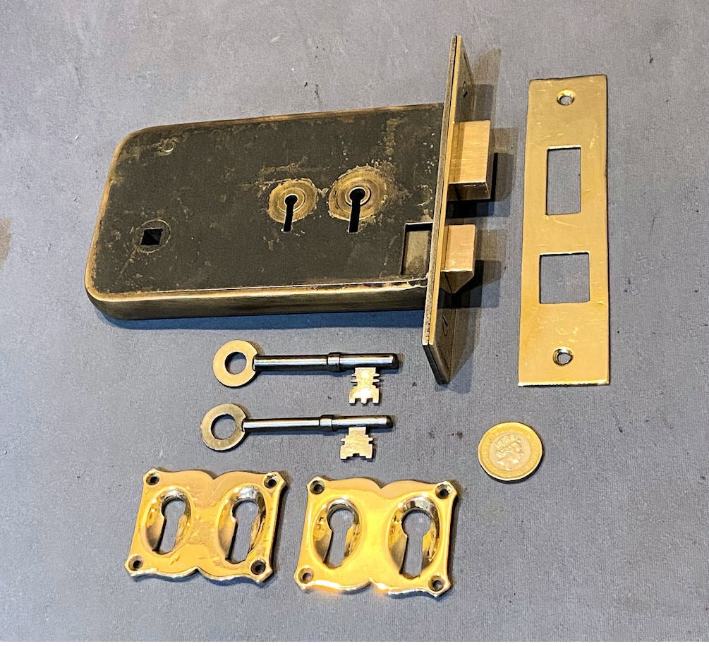 Gibbons Double Key Action Mortice Lock — Brass, late 19th century