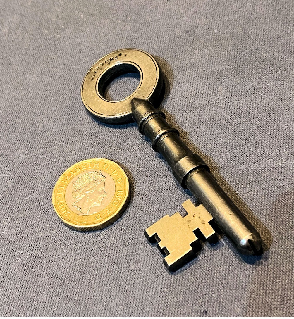 Gibbons Mortice Lock Key — Steel, late 19th century