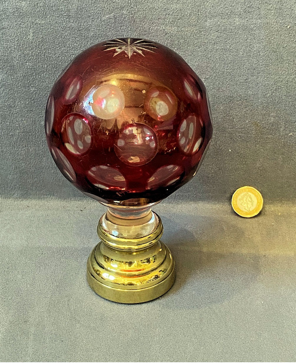 Glass Newel Post Finial — Glass, late 19th century