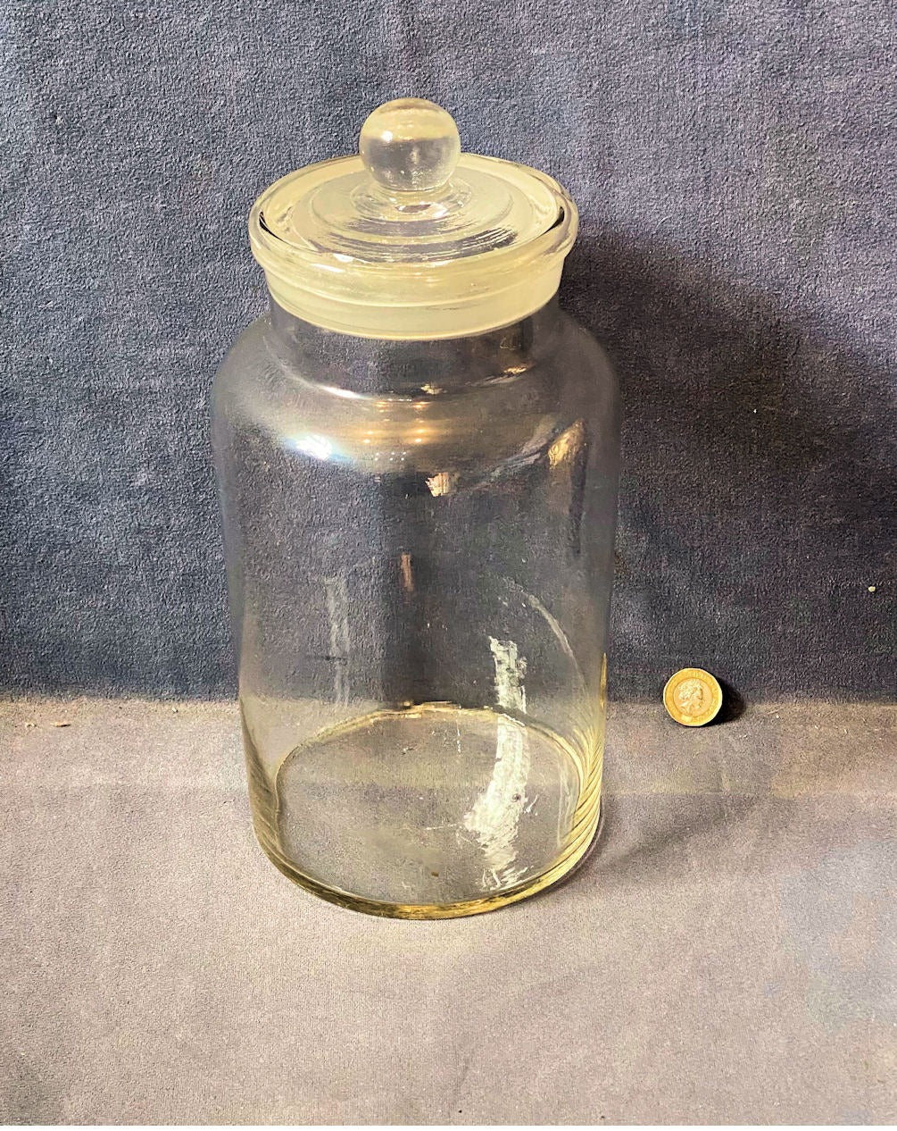 Glass Storage Jar & Lid — Glass, 1920's