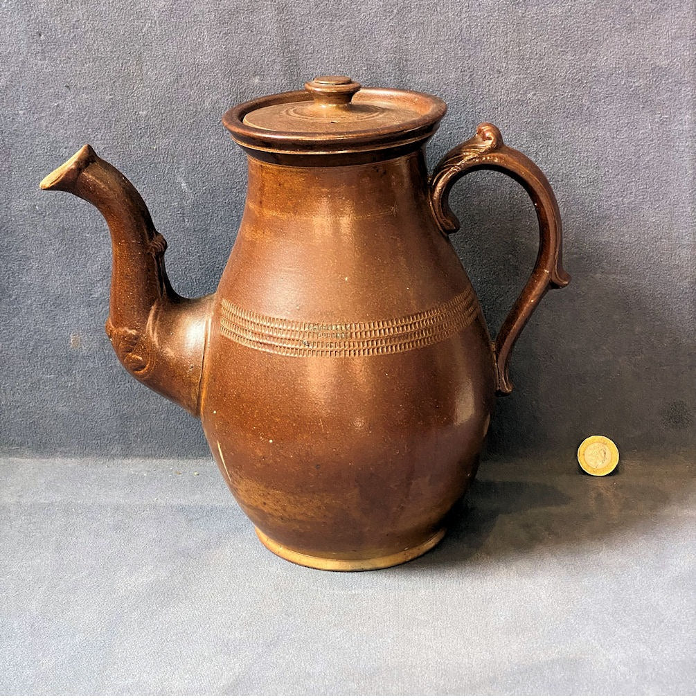 Glazed Stoneware Teapot — Stoneware, late 19th century