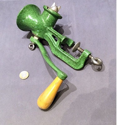 Green Enamelled Mincer — Enamel, 1940's