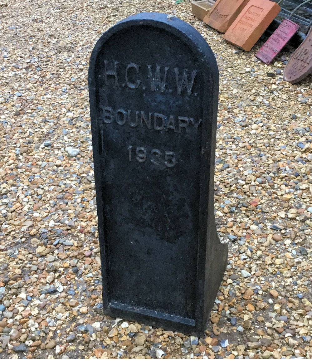 H.G.W.W 1935 Boundary Marker — Cast iron, 1935
