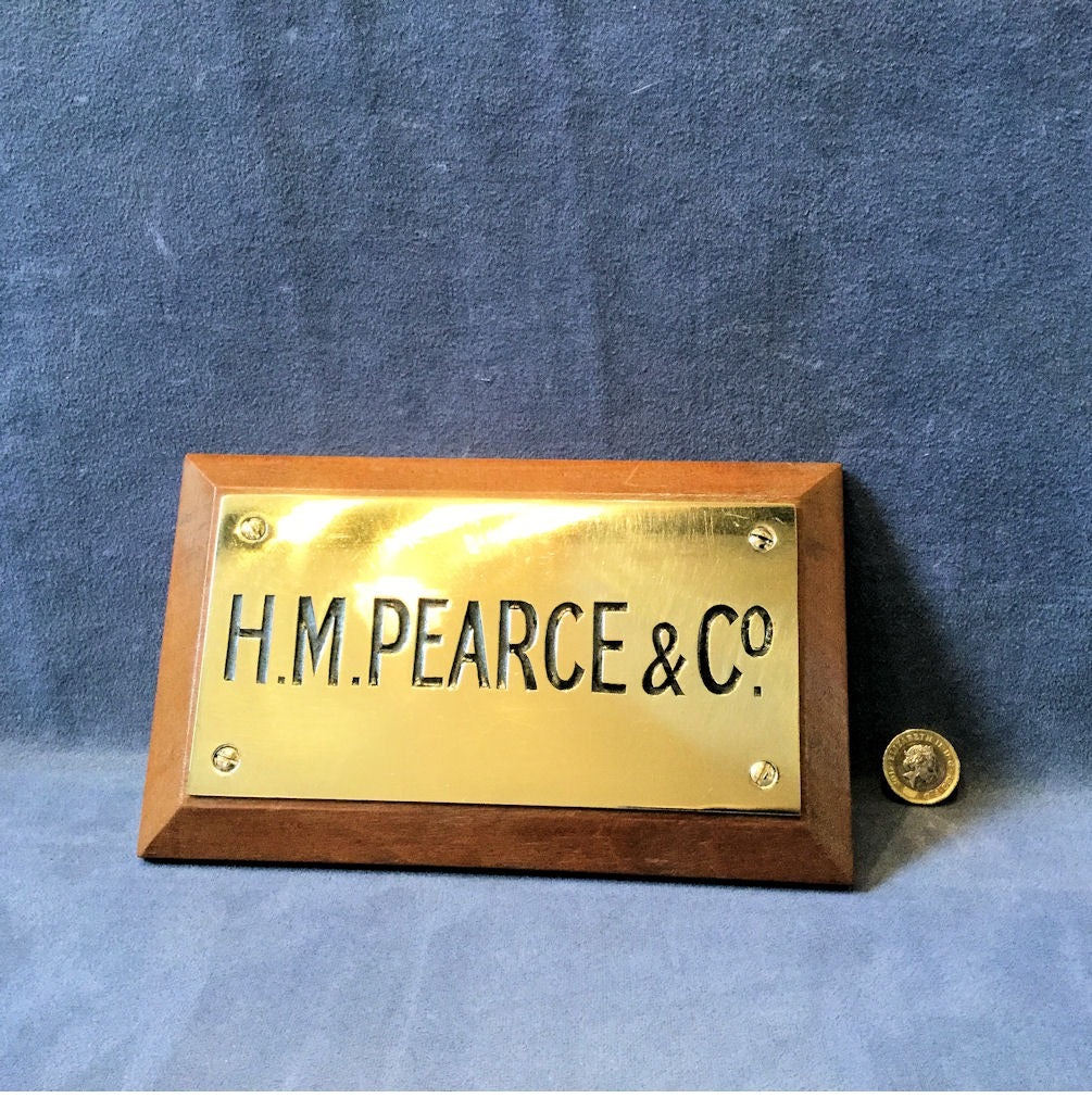 H.M. Pearce & Co Brass Nameplate — Brass