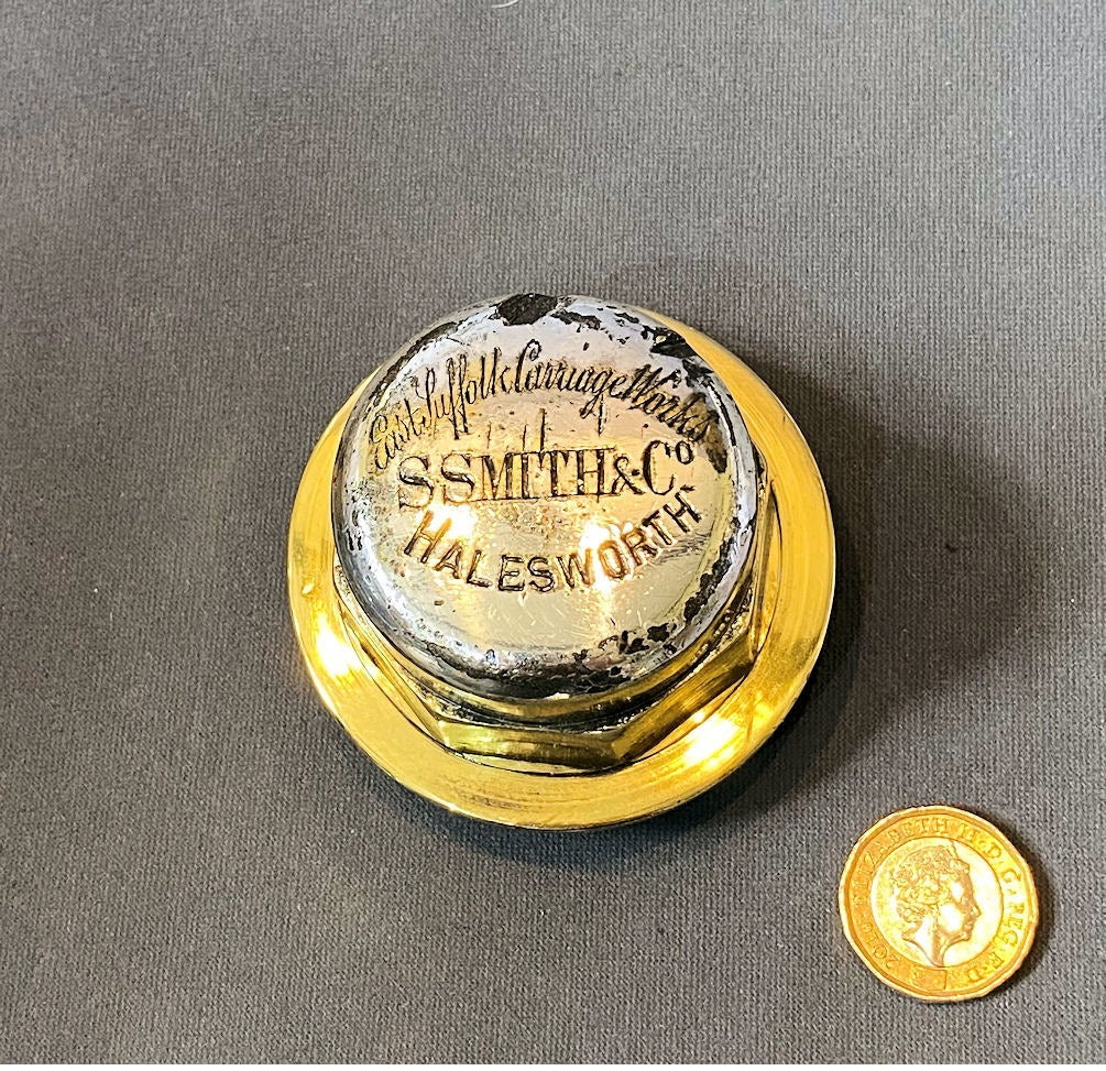 Halesworth Brass Waggon Hub Cap — Brass, late 19th century
