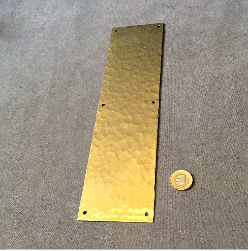 Hammered Brass Fingerplate, 2 available — Brass, late 19th century