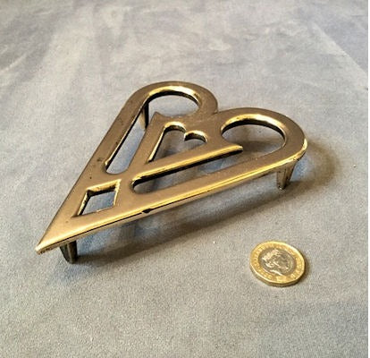 Heart Shaped Brass Iron Stand — Brass, late 19th century