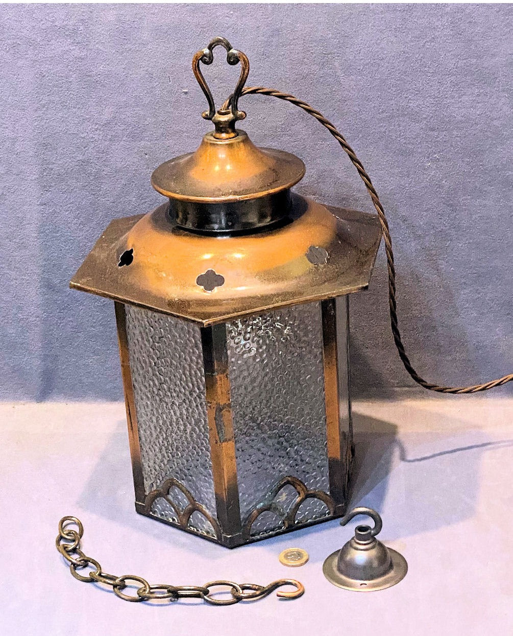 Hexagonal Electric Hall Lantern — view 2