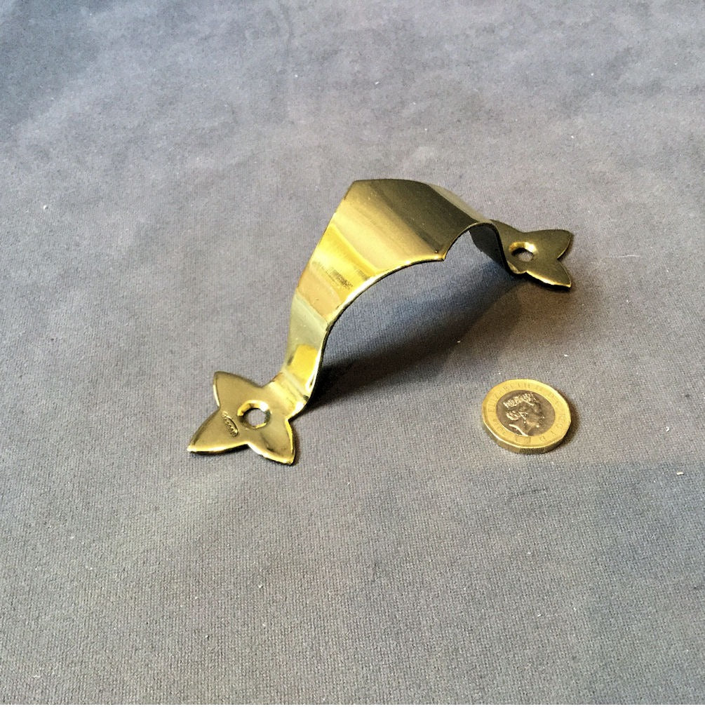 High Level Toilet Cistern Down Pipe Bracket — Brass, 1920's