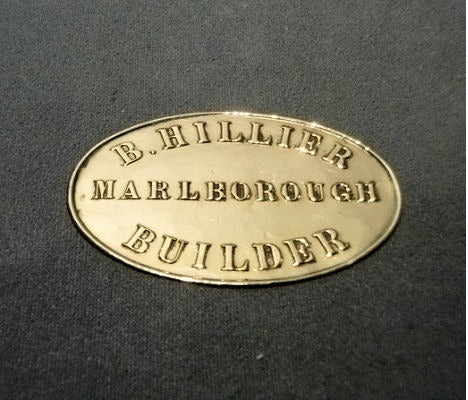 Hillier of Marlborough Maker's Plaque — Brass, 1920's
