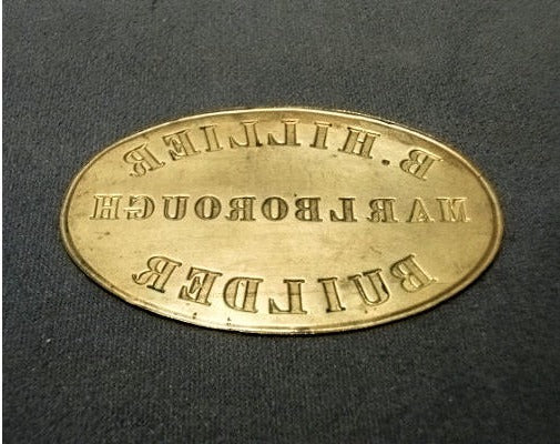 Hillier of Marlborough Maker's Plaque — view 2